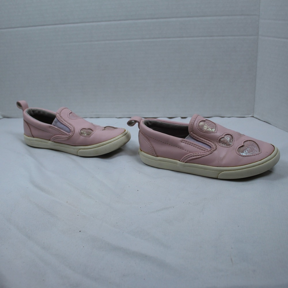 Old‎ Navy Toddler Girls Pink Glitter Heart Slip On Sneakers Size 9 - Picture 4 of 8